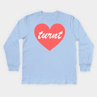 Turnt Heart - Pink Kids Long Sleeve T-Shirt